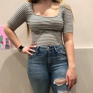 Stripped body suit size small